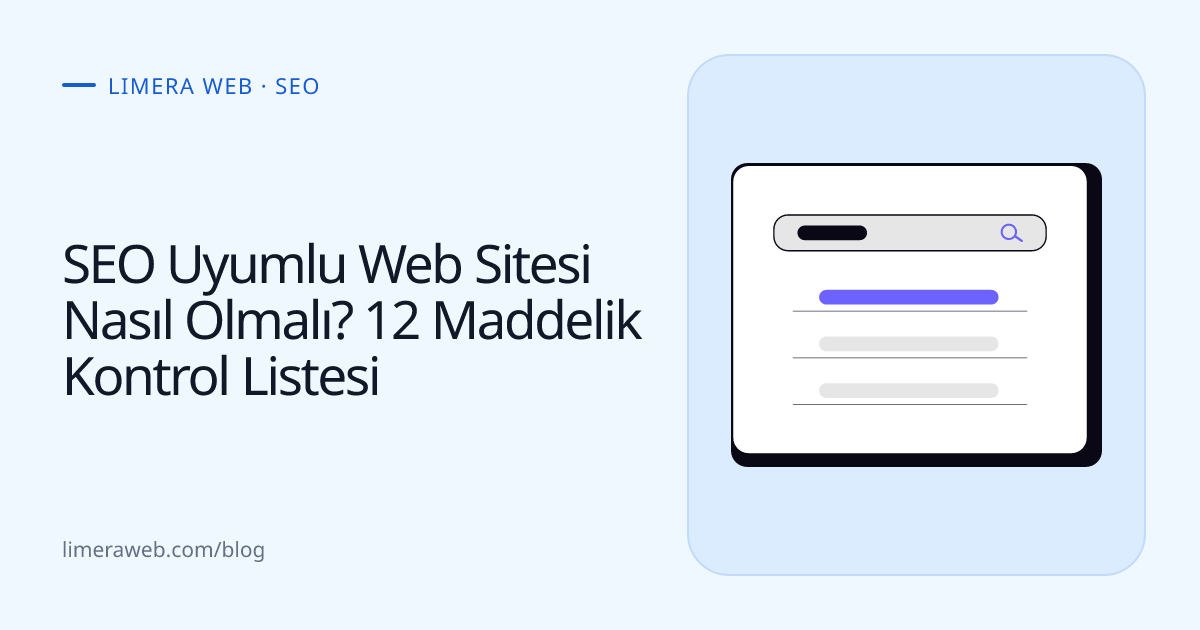 SEO uyumlu web sitesi kontrol listesi kapak görseli